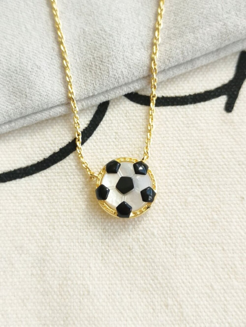 Kendra Scott Short Necklace - Soccer - Ivory Mother-of-Pearl Gold - Picture 2 of 5